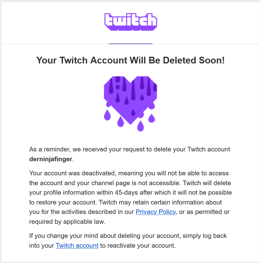 Goodbye Twitch